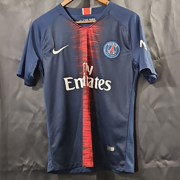 Nike Men’s PSG jersey Kylian Mbappe #7 UEFA Size SMALL Paris PSG Blue - Picture 1 of 11